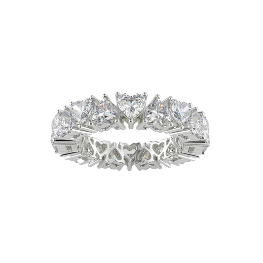 Heart Cut Lab Grown 18K Wedding Diamond Band