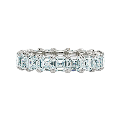 Asscher Cut Lab Grown 18K Wedding Diamond Band