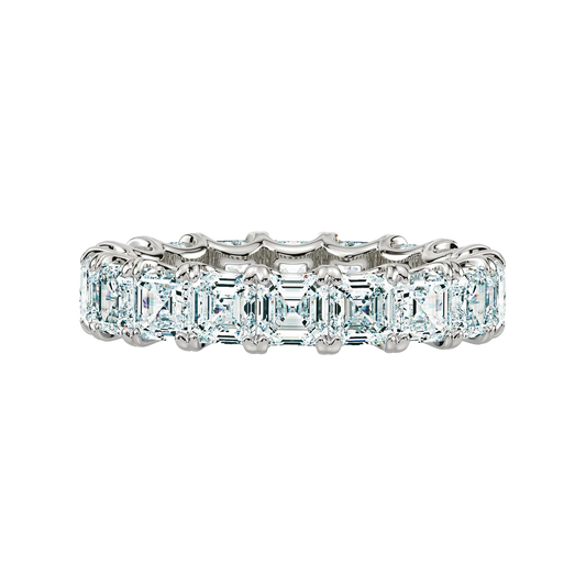 Asscher Cut Lab Grown 18K Wedding Diamond Band