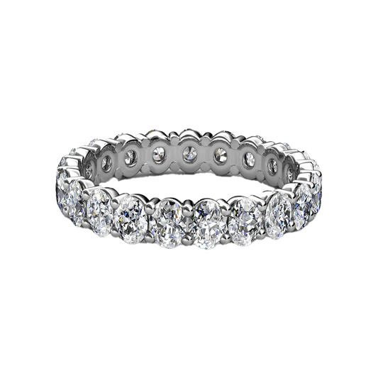 Oval Cut Lab Grown 18K Wedding Diamond Band