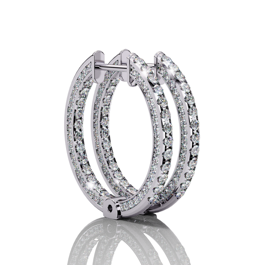 Evie Diamond Hoop Earring