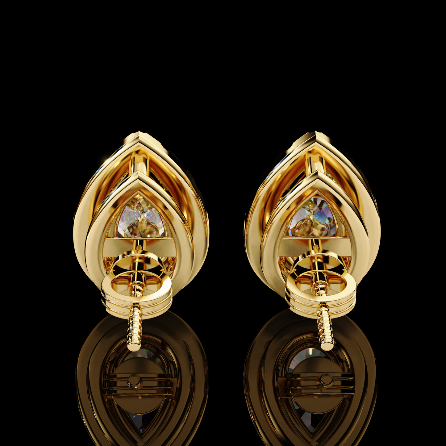 Elegant Pear Cut Diamond Earrings