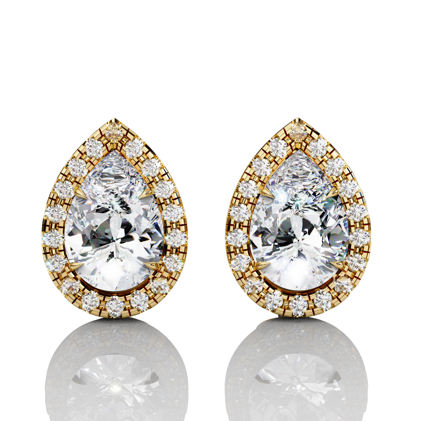 Elegant Pear Cut Diamond Earrings