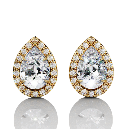 Elegant Pear Cut Diamond Earrings