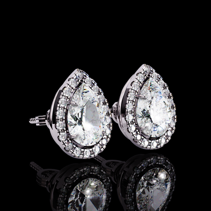 Elegant Pear Cut Diamond Earrings