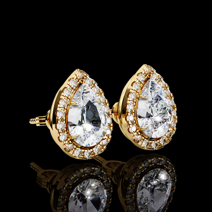 Elegant Pear Cut Diamond Earrings