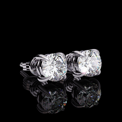 Solitaire stud round brilliant earrings