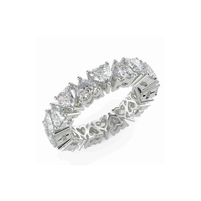 Heart Cut Lab Grown 18K Wedding Diamond Band