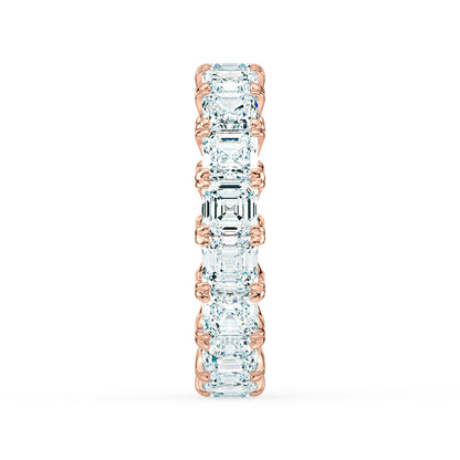 Asscher Cut Lab Grown 18K Wedding Diamond Band