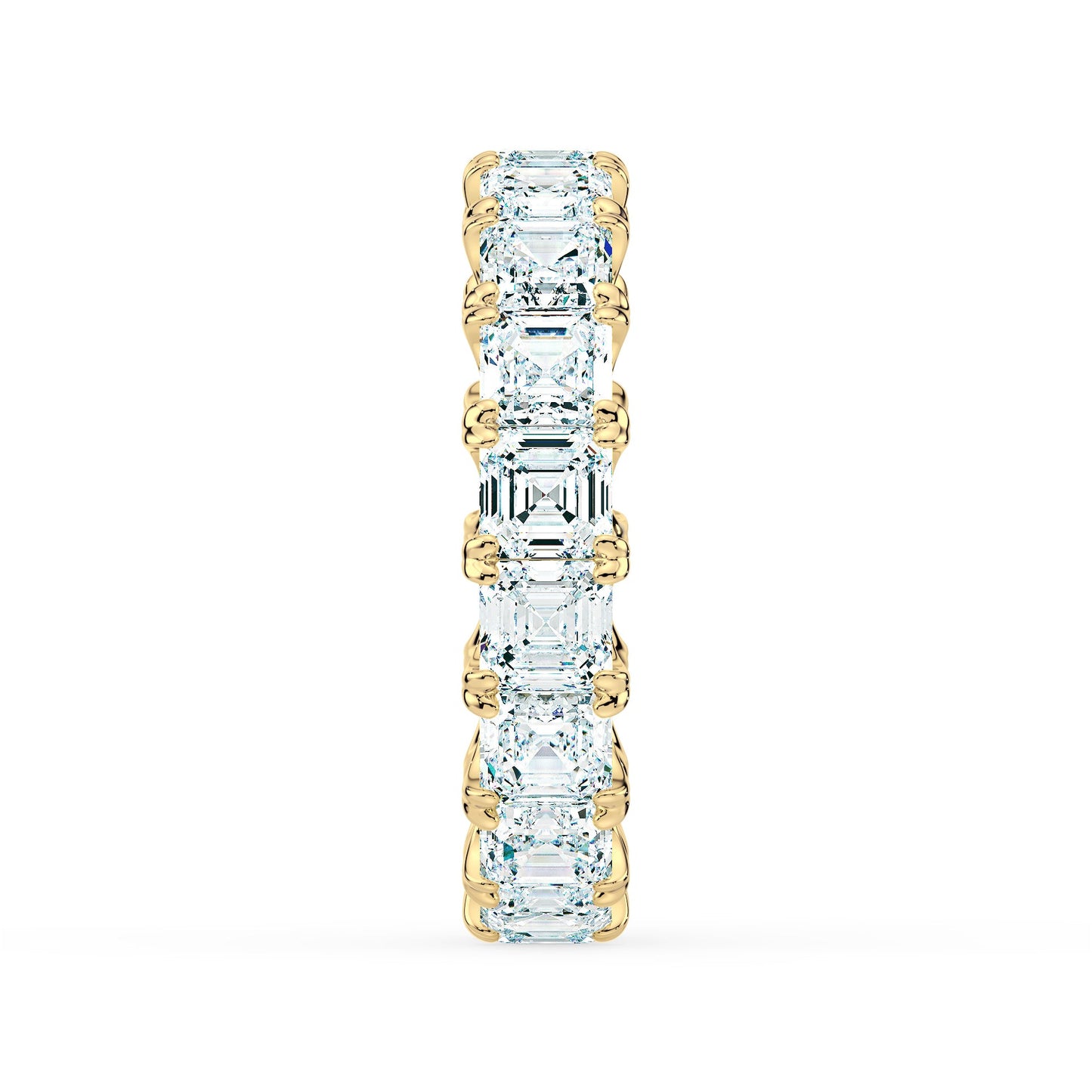 Asscher Cut Lab Grown 18K Wedding Diamond Band