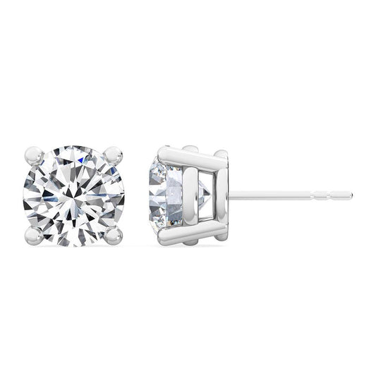 Solitaire Round Four Prong Studs 18K Earrings