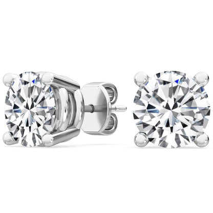 Solitaire Round Four Prong Studs 18K Earrings