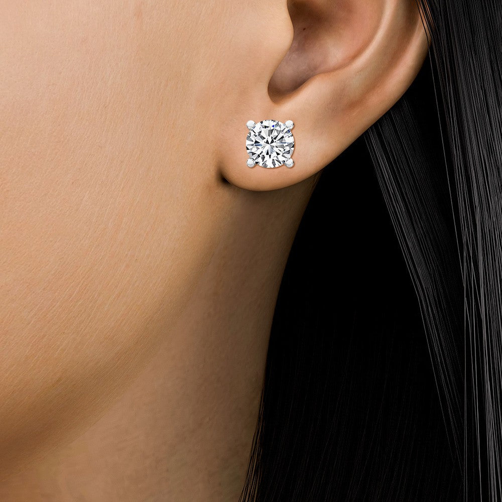 Solitaire Round Four Prong Studs 18K Earrings