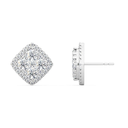 Halo Cushion Diamond 18K Earrings