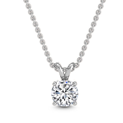 Round Solitaire Pendant 18k Necklace