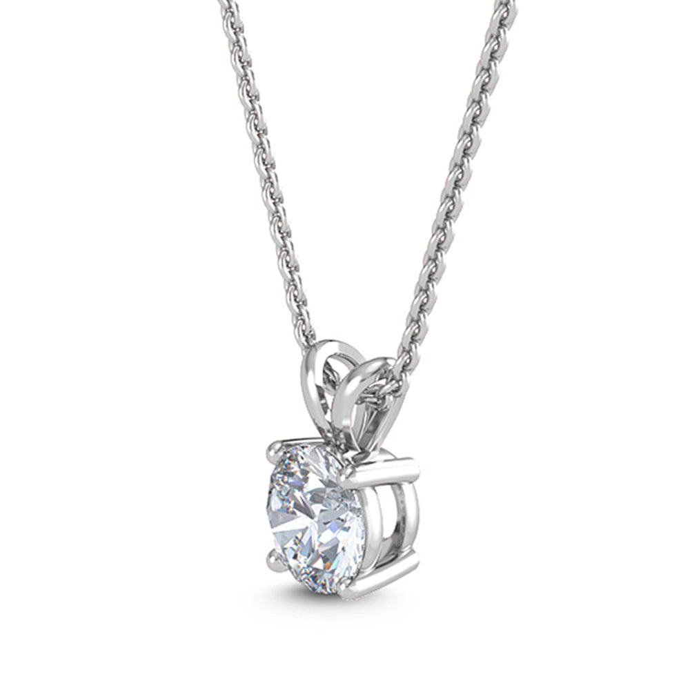 Round Solitaire Pendant 18k Necklace