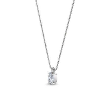 Oval Solitaire Pendant 18k Necklace