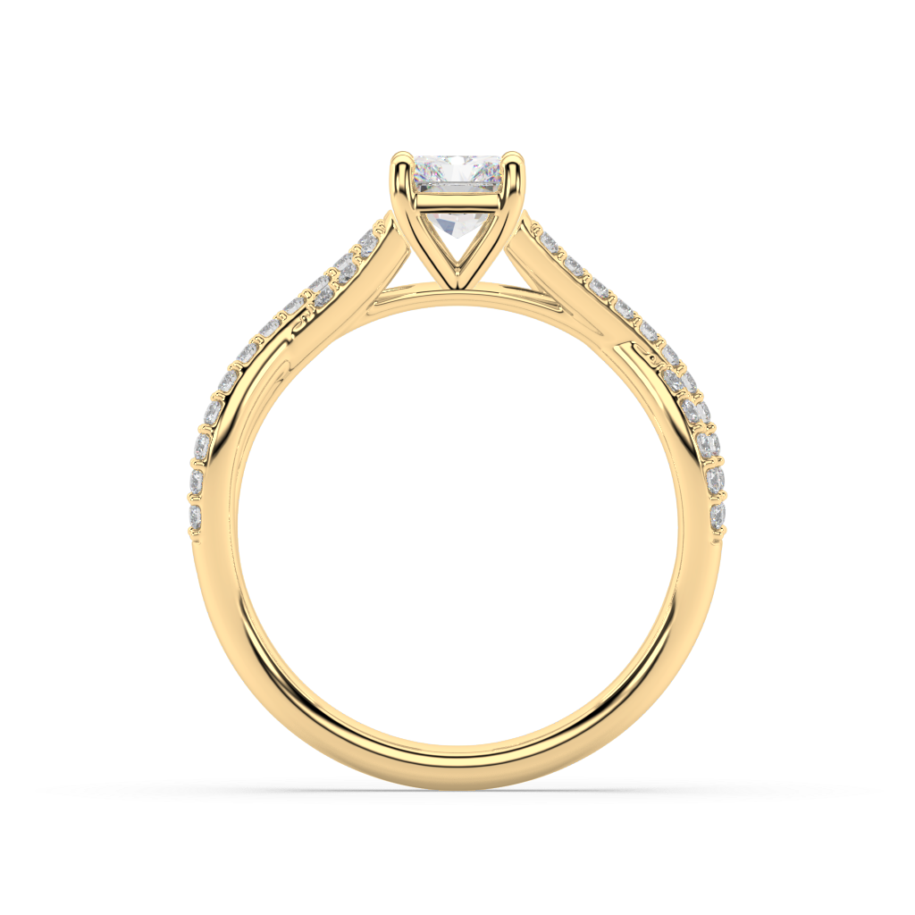 Classic Prong Radiant Cut Lab Grown Prong 18K Engagement Ring