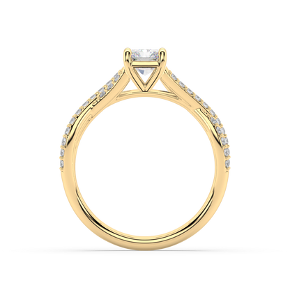 Classic Prong Radiant Cut Lab Grown Prong 18K Engagement Ring