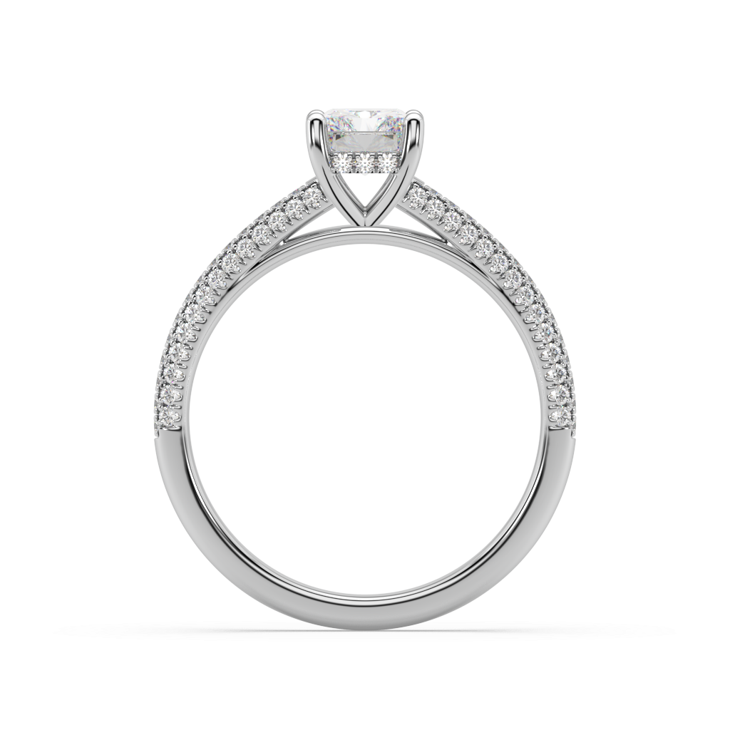 Carmen Hidden Halo Radiant Cut Lab Grown Prong 18K Engagement Ring