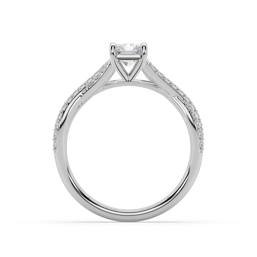 Classic Prong Radiant Cut Lab Grown Prong 18K Engagement Ring