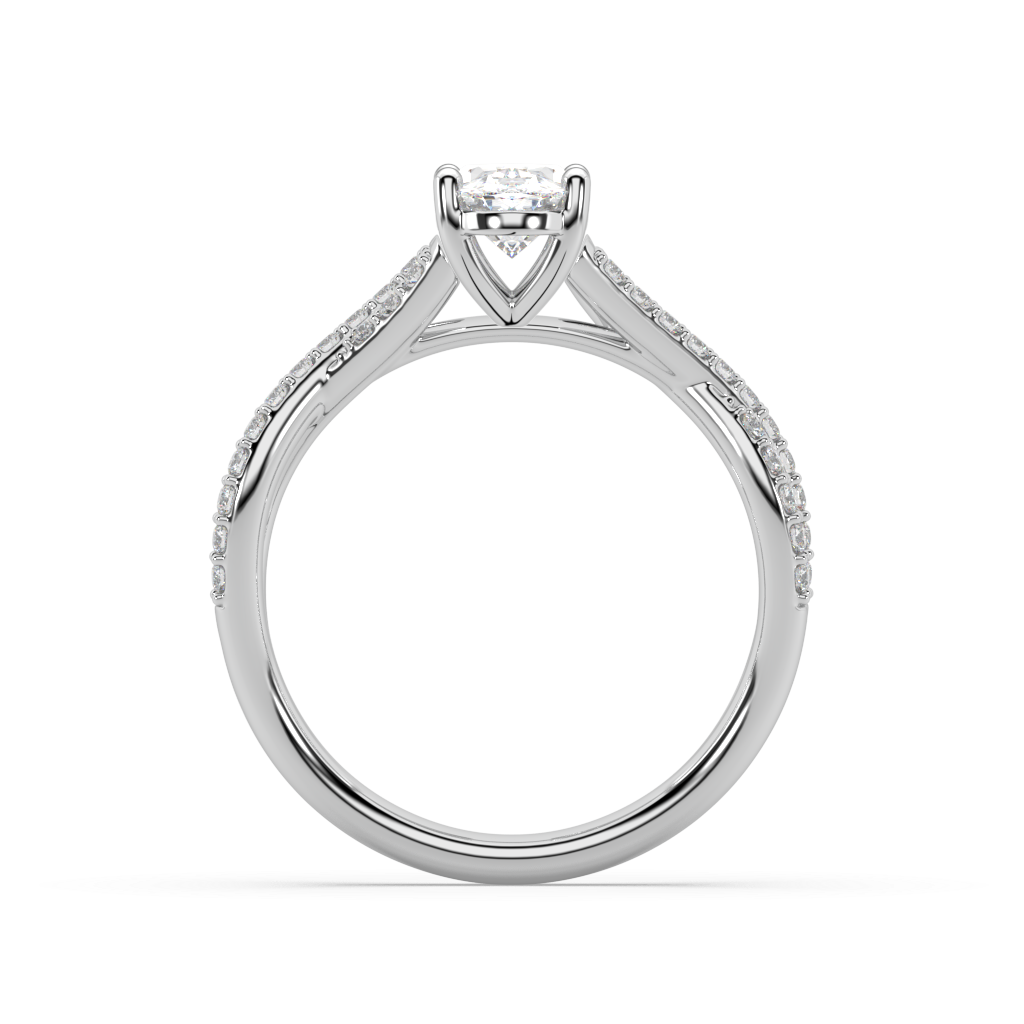 Classic Prong Oval Cut Lab Grown Prong 18K Engagement Ring