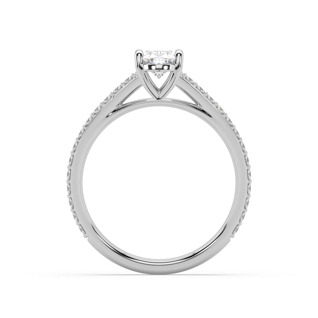 Carmen Classic Prong Oval Cut Lab Grown Prong 18K Engagement Ring