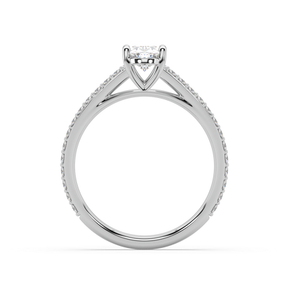 Carmen Classic Prong Oval Cut Lab Grown Prong 18K Engagement Ring