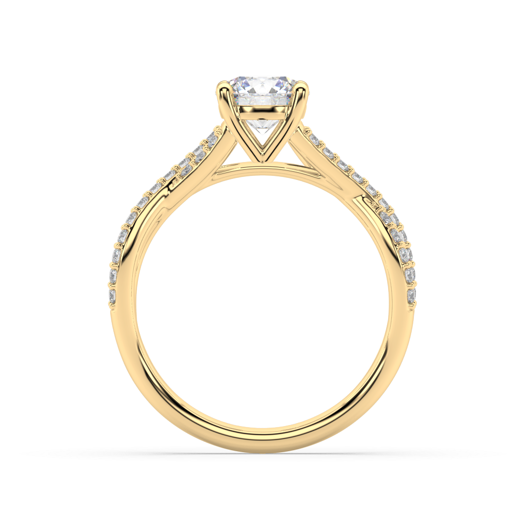 Classic Prong Round Lab Grown Prong 18K Engagement Ring