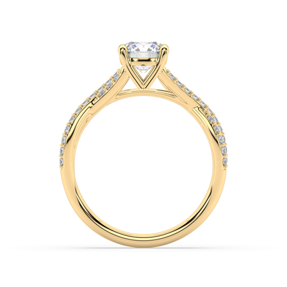 Classic Prong Round Lab Grown Prong 18K Engagement Ring