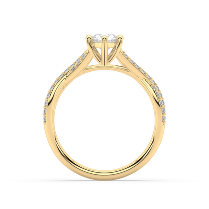 Classic Prong Pear Cut Lab Grown Prong 18K Engagement Ring