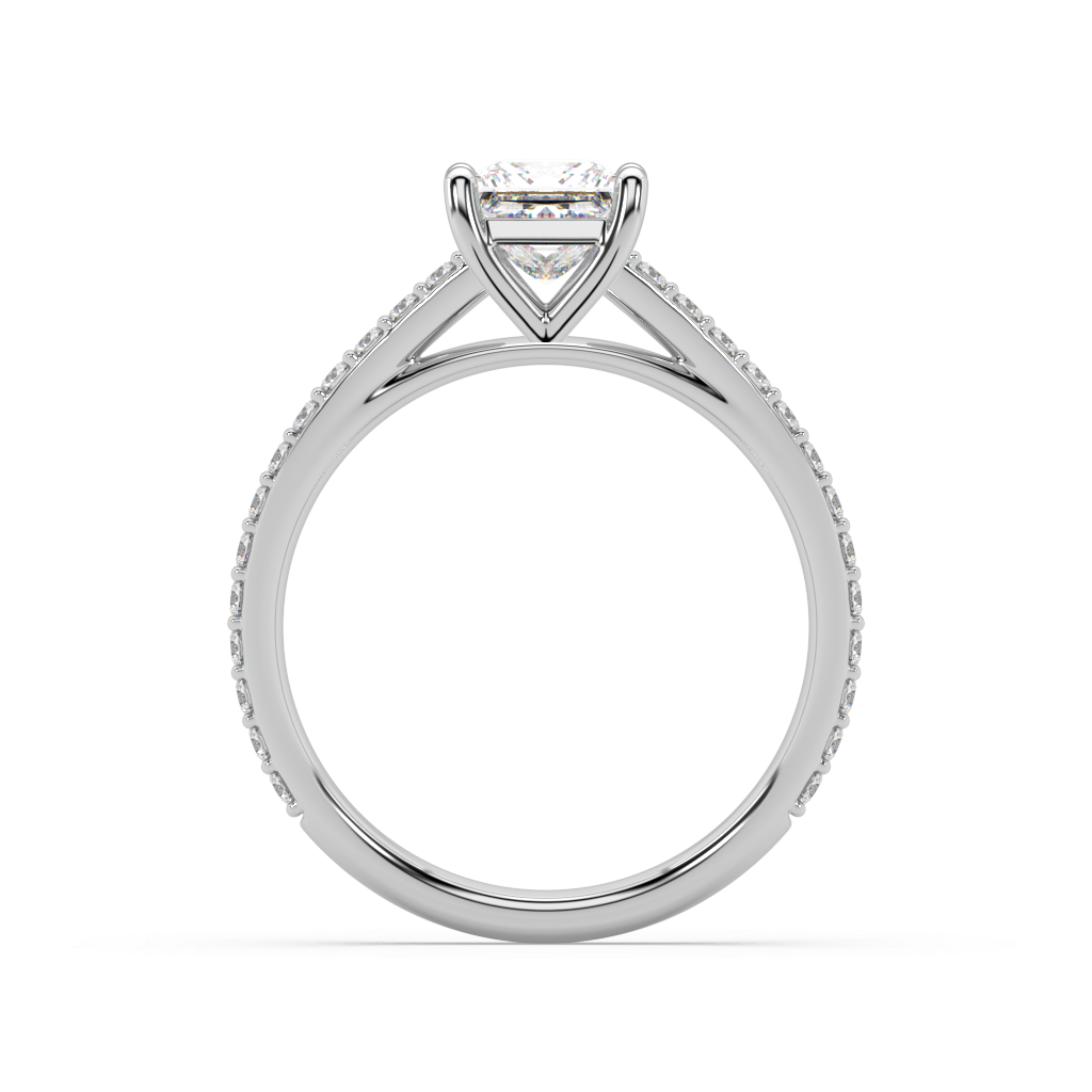 Carmen Classic Prong Princess Cut Lab Grown Prong 18K Engagement Ring