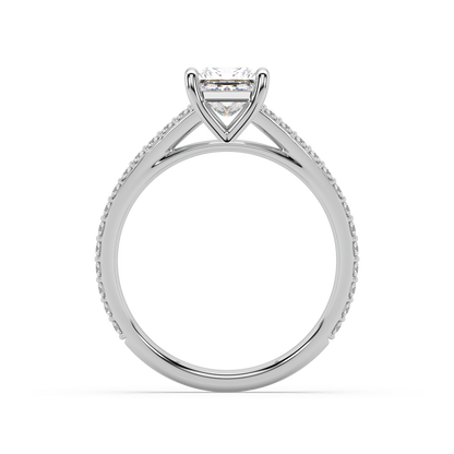 Carmen Classic Prong Princess Cut Lab Grown Prong 18K Engagement Ring