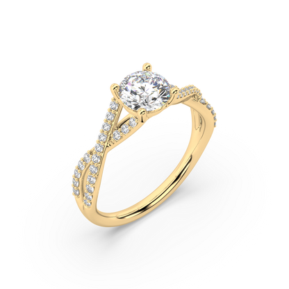 Classic Prong Round Lab Grown Prong 18K Engagement Ring