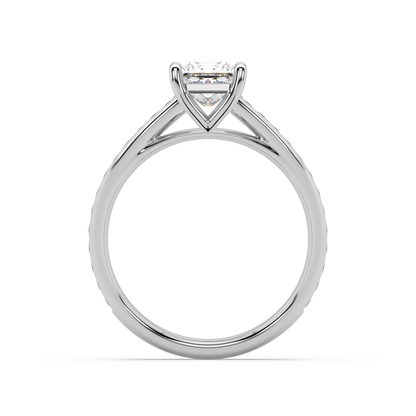 Carmen Classic Prong Princess Cut Lab Grown Channel 18K Engagement Ring