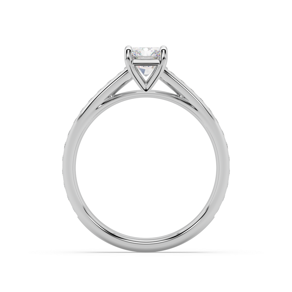 Carmen Classic Prong Radiant Cut Lab Grown Channel 18K Engagement Ring