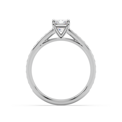 Carmen Classic Prong Radiant Cut Lab Grown Channel 18K Engagement Ring