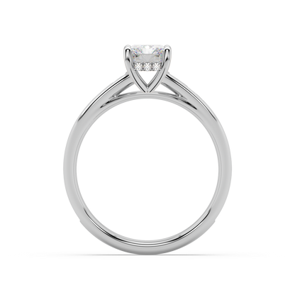 Carmen Hidden Halo Radiant Cut Lab Grown Channel 18K Engagement Ring