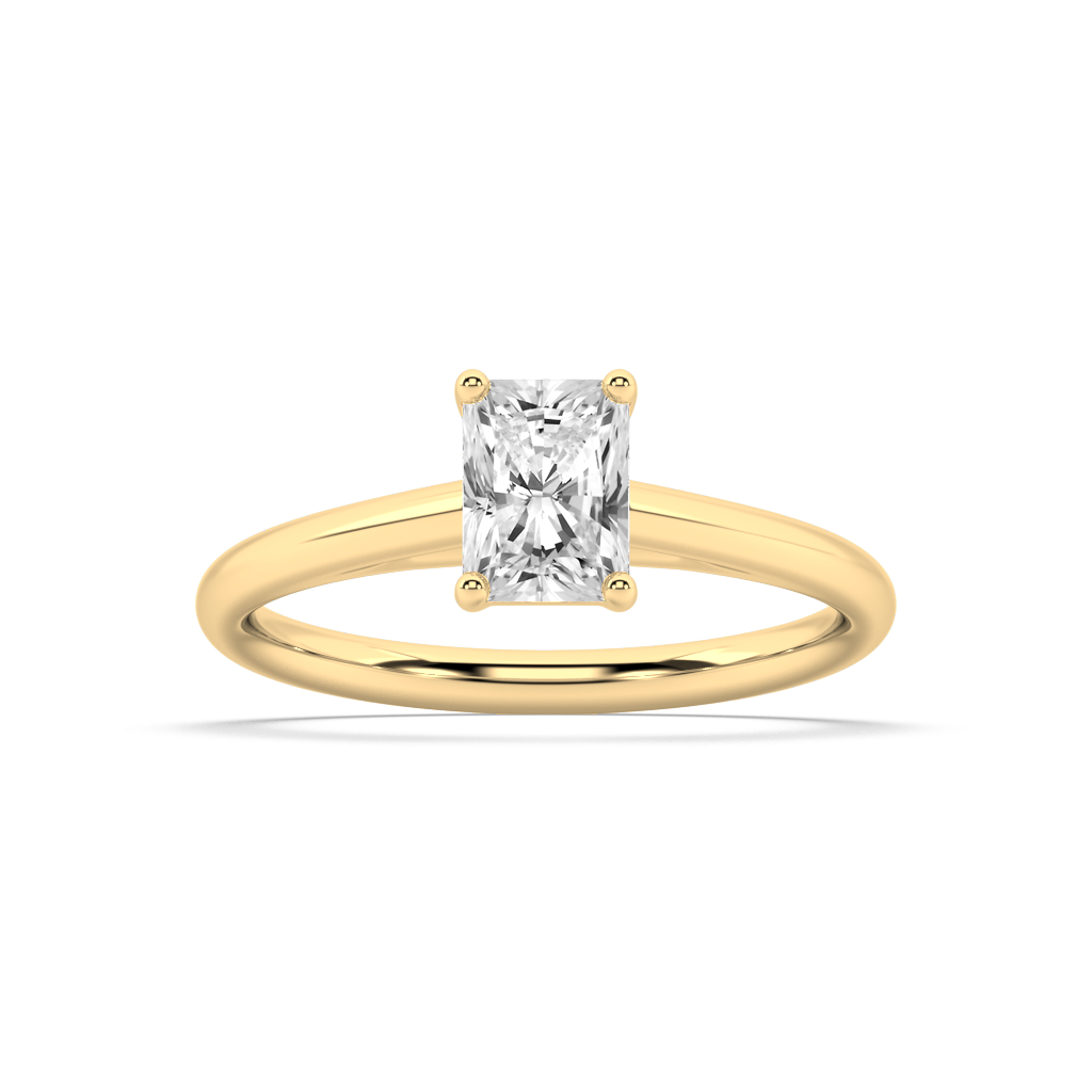 Carmen Classic Prong Radiant Cut Lab Grown Plain 18K Engagement Ring