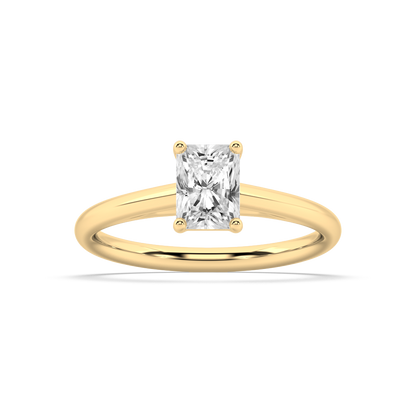 Carmen Classic Prong Radiant Cut Lab Grown Plain 18K Engagement Ring