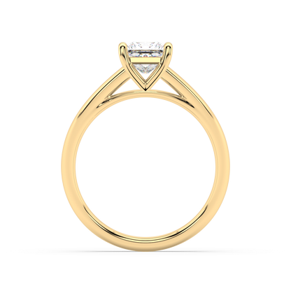 Carmen Classic Prong Princess Cut Lab Grown Plain 18K Engagement Ring