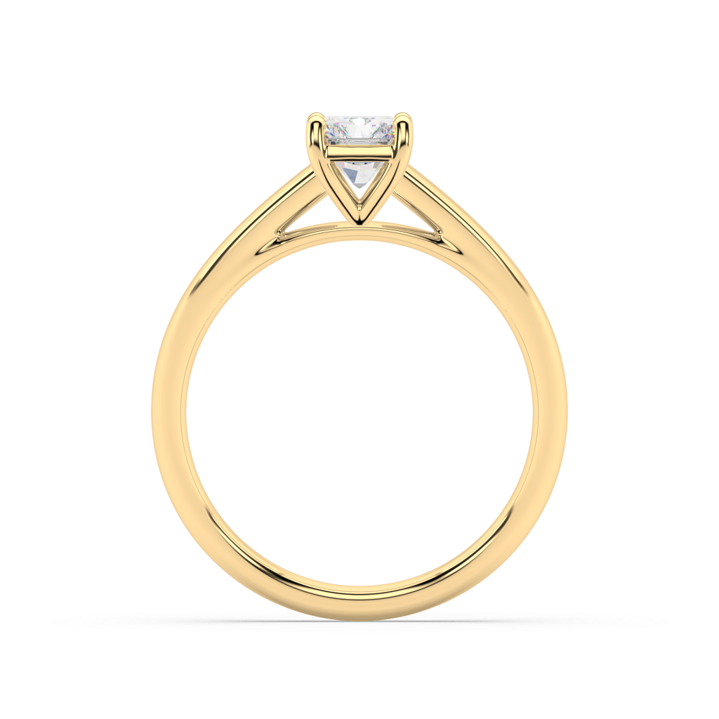 Carmen Classic Prong Radiant Cut Lab Grown Plain 18K Engagement Ring