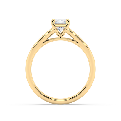 Carmen Classic Prong Radiant Cut Lab Grown Plain 18K Engagement Ring