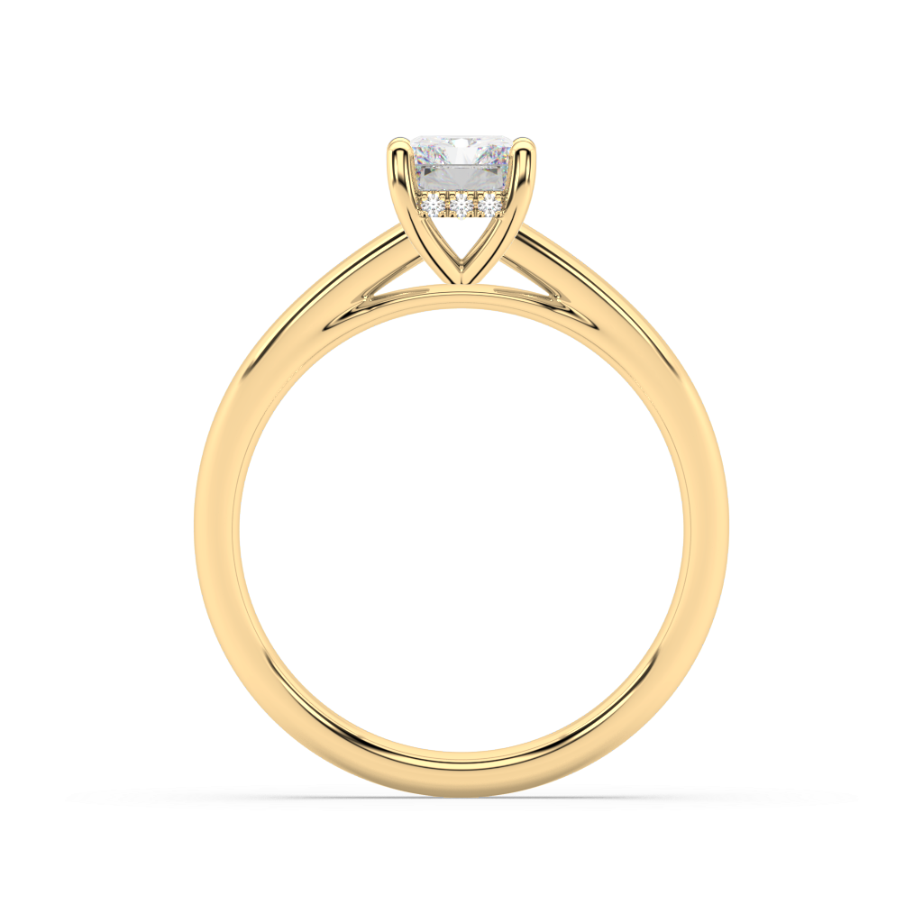 Carmen Hidden Halo Radiant Cut Lab Grown Plain 18K Engagement Ring