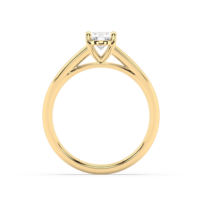 Carmen Classic Prong Oval Cut Lab Grown Plain 18K Engagement Ring