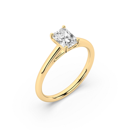 Carmen Classic Prong Radiant Cut Lab Grown Plain 18K Engagement Ring