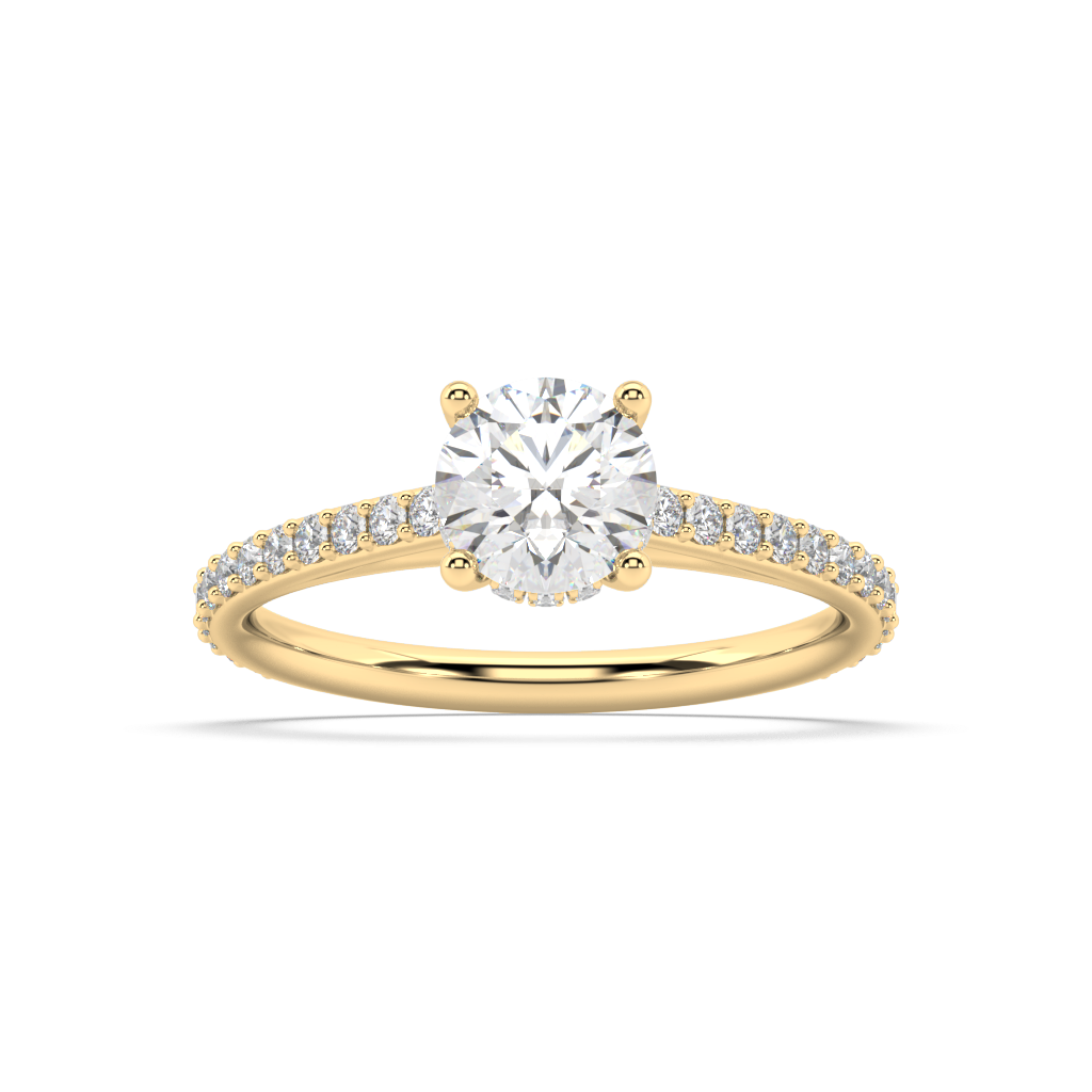 Carmen Hidden Halo Round Lab Grown Prong 18K Engagement Ring