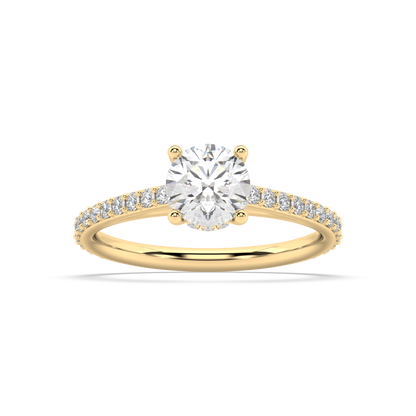 Carmen Hidden Halo Round Lab Grown Prong 18K Engagement Ring