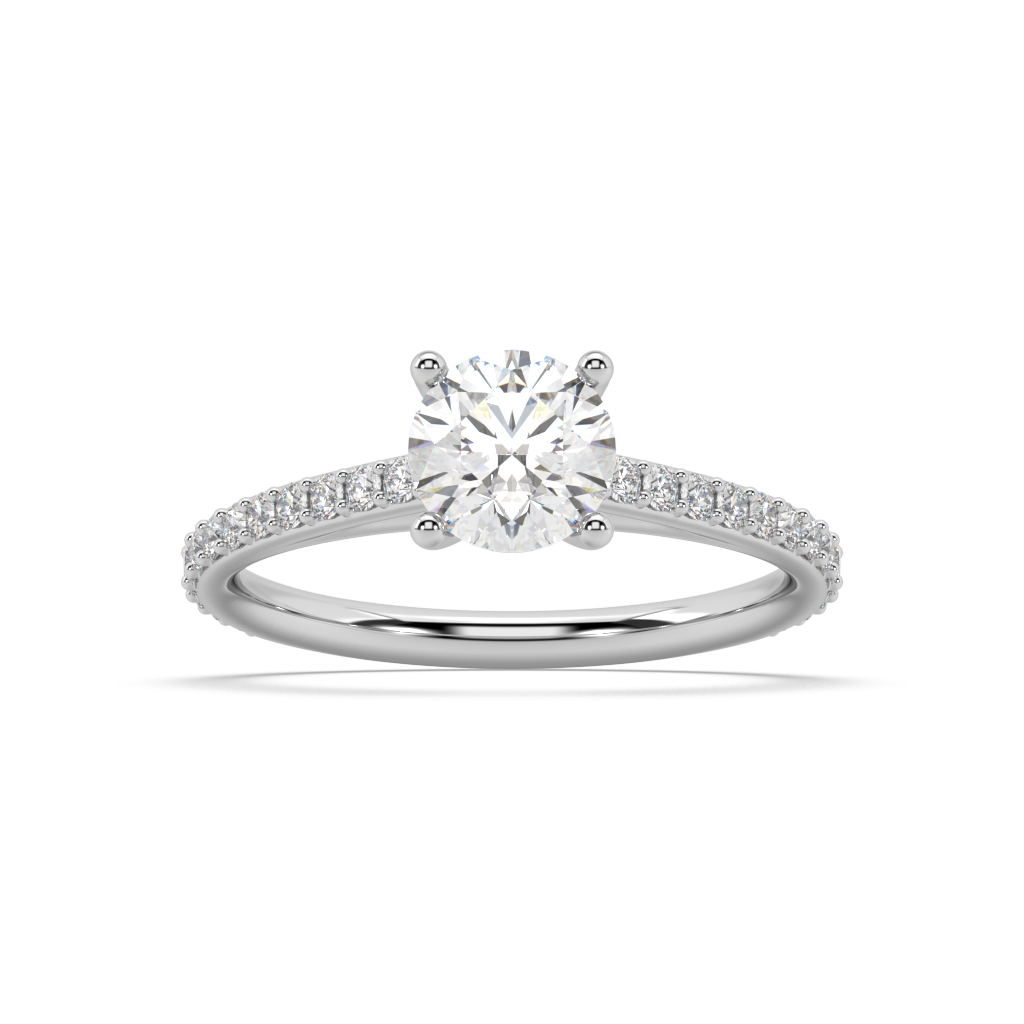 Carmen Classic Prong Round Lab Grown Prong 18K Engagement Ring