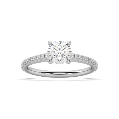 Carmen Classic Prong Round Lab Grown Prong 18K Engagement Ring